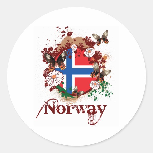 Norge av fjäril runt klistermärke (Framsida)