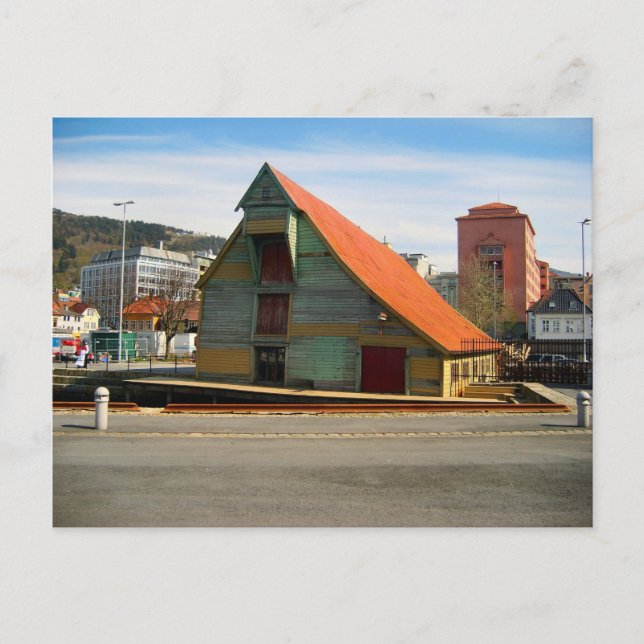 Norge, Bergen, det traditionella stil-varvet, Vykort (Framsida)