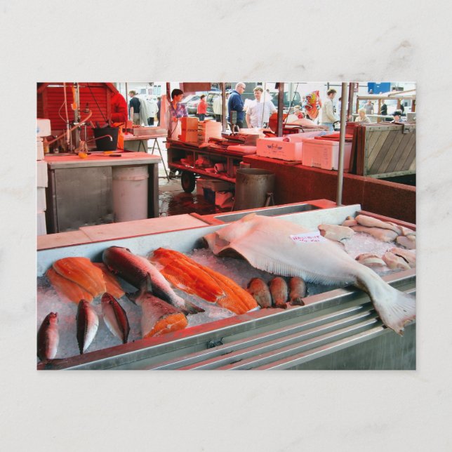 Norge, Bergen fiskmarknad Vykort (Framsida)