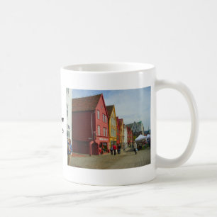 Norge Bergen, målade hus på stranden Kaffemugg