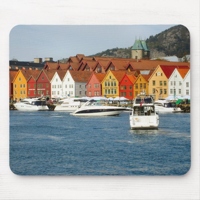 Norge Bergen, strand med marinaen Musmatta (Framsidan)