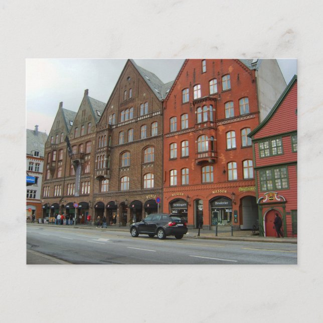 Norge, Bergen, traditionell byggnad Vykort (Framsida)