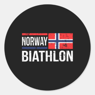 Norge Biathlon Target Skiing Shoing Competition Runt Klistermärke