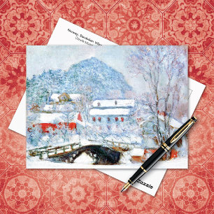 Norge, byn Sandviken Snö Claude Monet Vykort