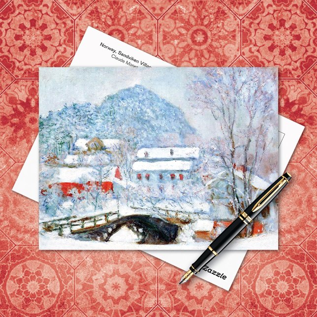 Norge, byn Sandviken Snö Claude Monet Vykort (Skapare uppladdad)