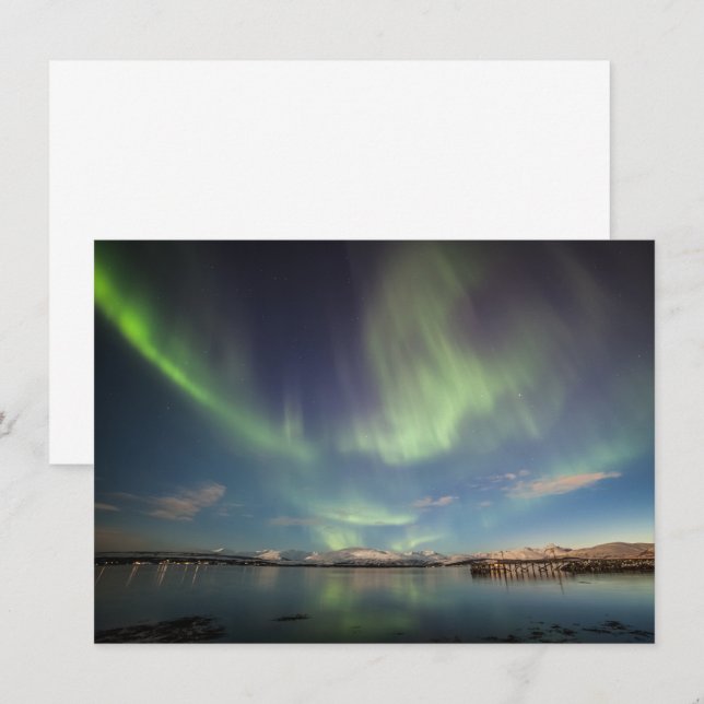 Norge Card för norra Ljus (Fram/baksida)