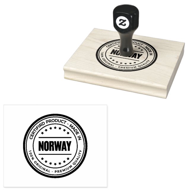 NORGE Certifierad Premium Tillverkad i Text Träkon Stämpel (Stämplad)