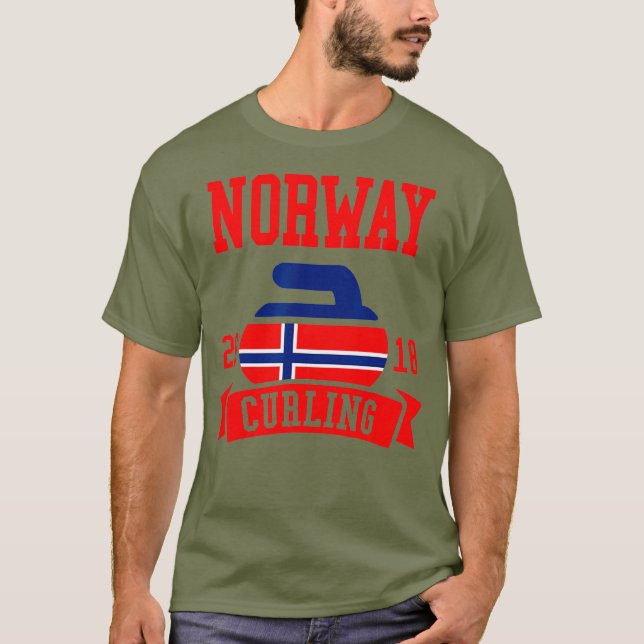 Norge Curling 2018 Norska T Shirt (Framsida)