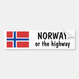 Norge eller huvudvägen bildekal