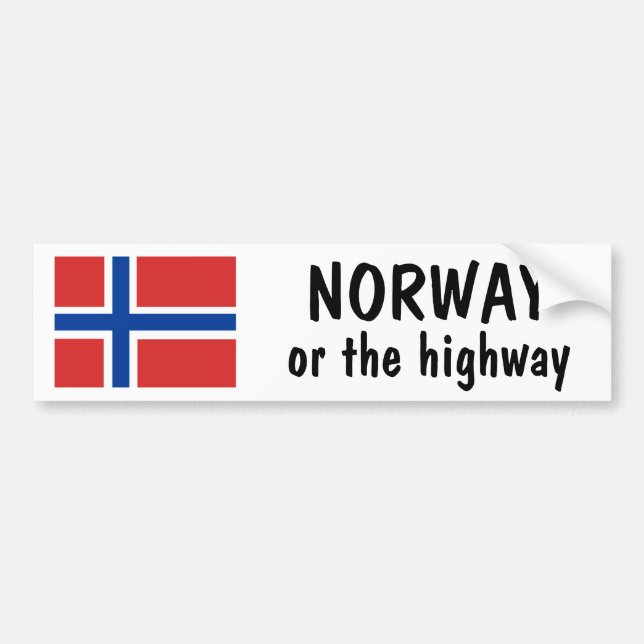 Norge eller huvudvägen bildekal (Framsidan)
