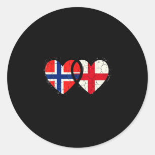 Norge england flaggor stolt norsk engelsk runt klistermärke