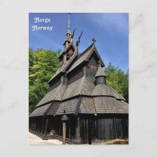 Norge, Fantoft Stave Church, Fana, Bergen Vykort (Framsida)