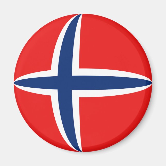 Norge Fisheye Flagga Magnet (Framsidan)