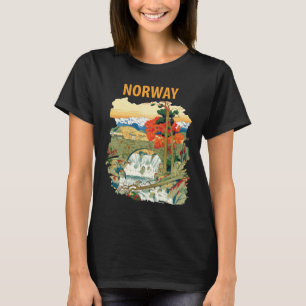 Norge Fjord Vattenfall Scenisk Resa T Shirt