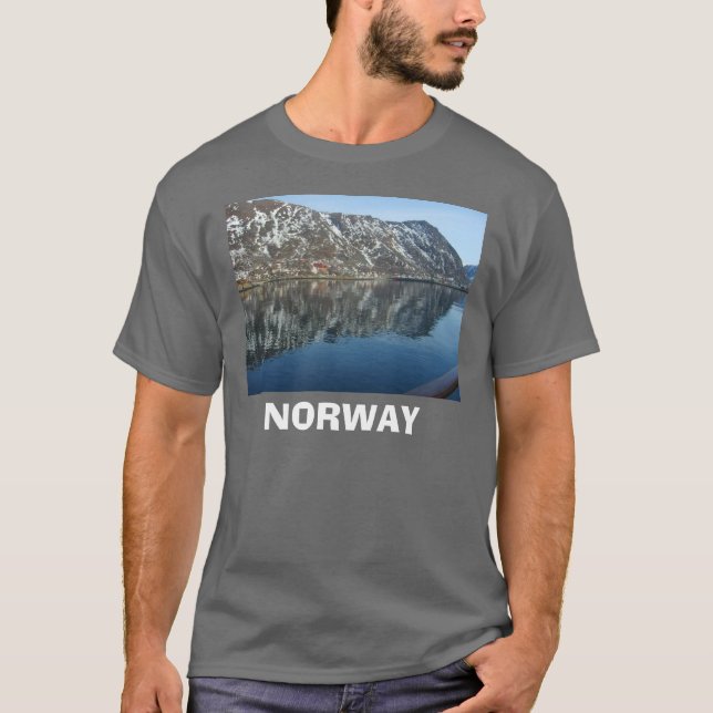 Norge Fjordreflexioner Tee Shirt (Framsida)