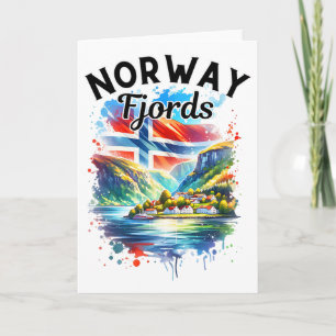 Norge Fjords Kryssning Norsk Flagga Skandinavien M Kort