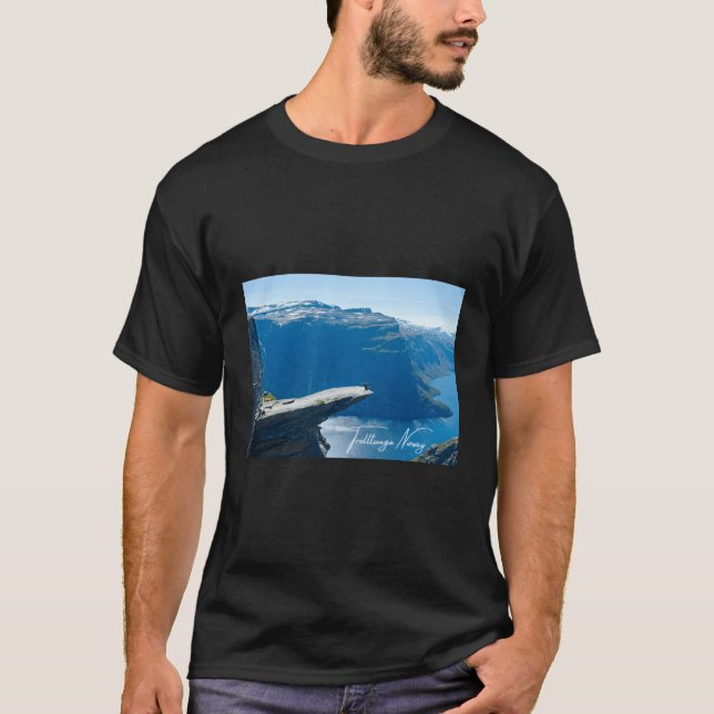 Norge Fjords Panorama View Travel T Shirt (Framsida)