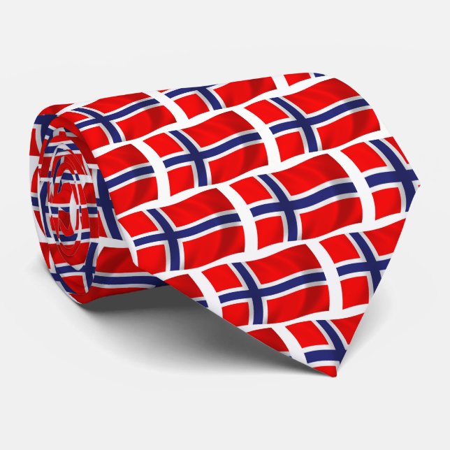 Norge Flagg Slipöverstävning Slips (Rullad)
