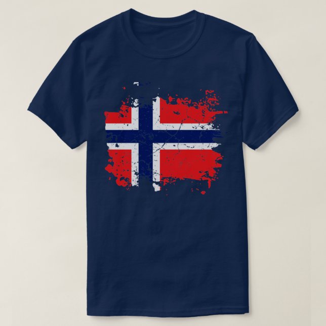 Norge Flagga1 T Shirt (Design framsida)