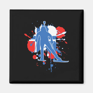Norge Flagga Biathlonist - Norsk batlon Magnet