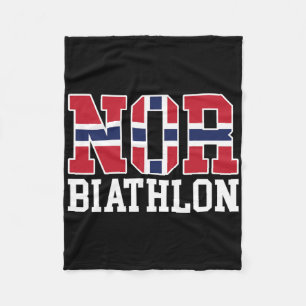 Norge Flagga Biathlonist - norsk eller batlon 1 Fleecefilt