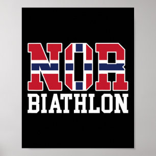 Norge Flagga Biathlonist - norsk eller batlon 1 Poster