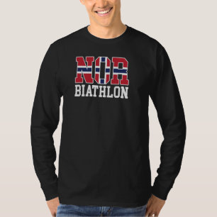 Norge Flagga Biathlonist Norsk eller Biathlon Pu T Shirt
