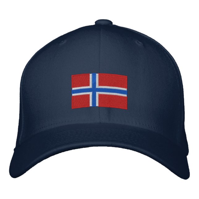 Norge flagga broderad flexfitullhat keps (Framsida)