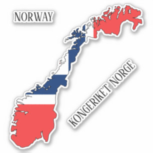 Norge Flagga Charming Patriotic Karta Klistermärken
