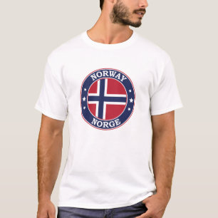 Norge Flagga Cirkelemblem T Shirt