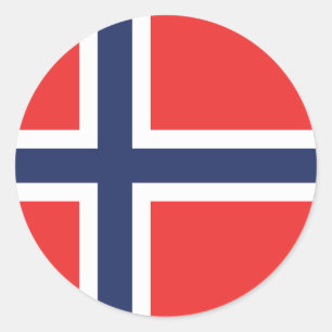 Norge Flagga Classic Round-etikett Runt Klistermärke