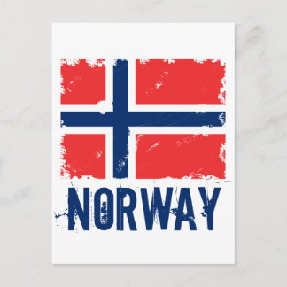 NORGE FLAGGA DISTRESSEED VYKORT