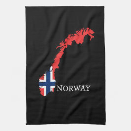 Norge - Flagga för Norge Kökshandduk