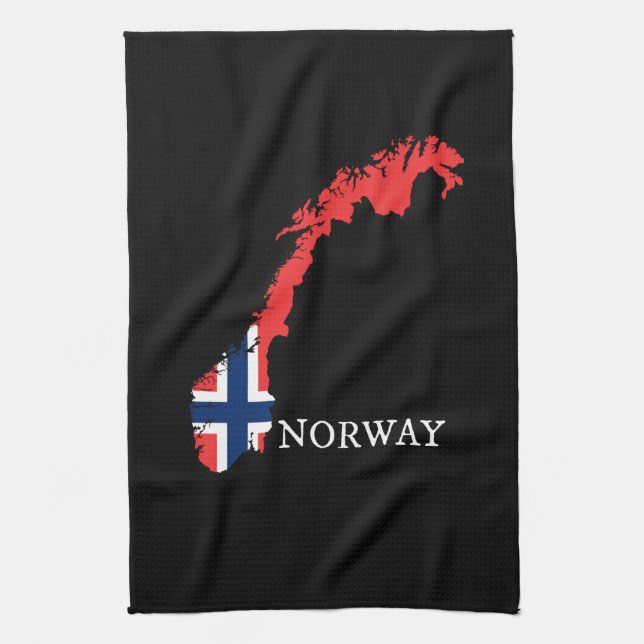 Norge - Flagga för Norge Kökshandduk (Vertikal)