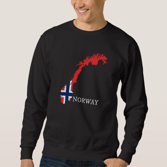 Norge - Flagga för Norge Lång Ärmad Tröja (Framsida)