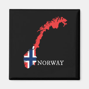 Norge - Flagga för Norge Magnet
