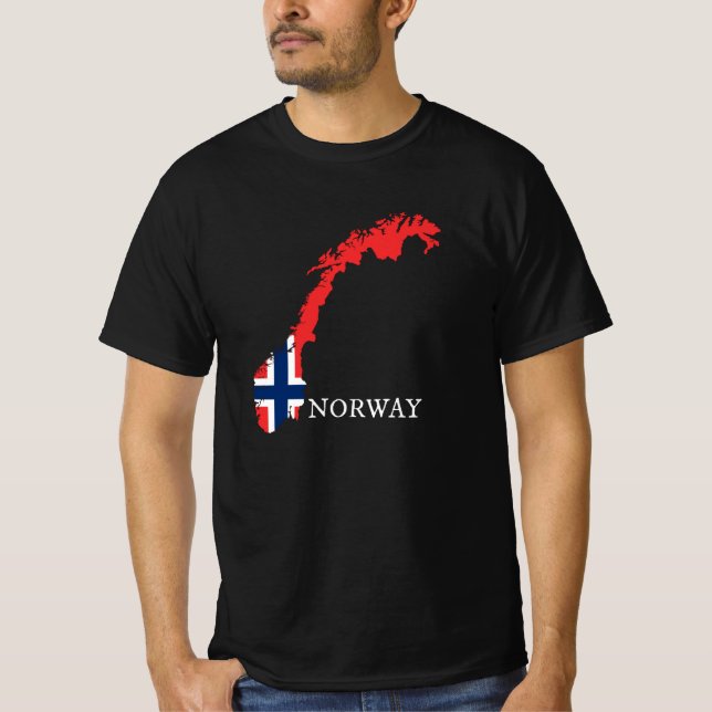 Norge - Flagga för Norge T Shirt (Framsida)