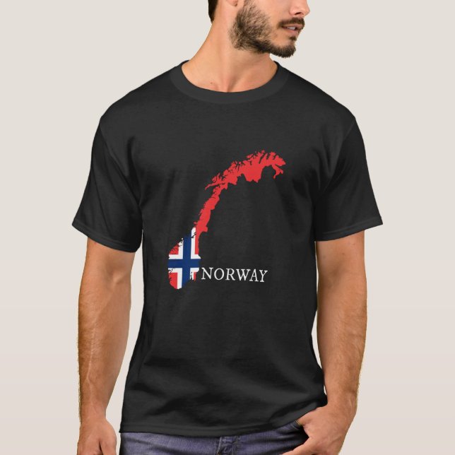 Norge - Flagga för Norge T Shirt (Framsida)