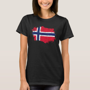 Norge Flagga Grunge Land Flagga Norge T Shirt