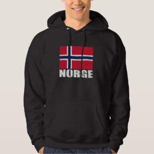 Norge Flagga Grunge Vintage Souvenir Norge Hoodie