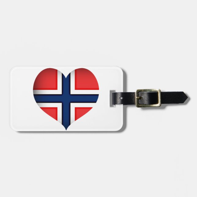 Norge Flagga Heart Bagagebricka (Horisontell Framsida)