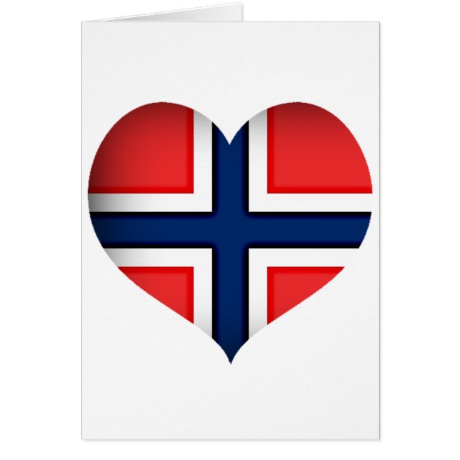 Norge Flagga Heart Hälsningskort (Framsidan)