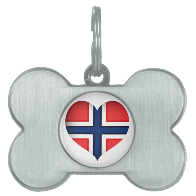 Norge Flagga Heart ID-bricka Husdjur (Framsidan)