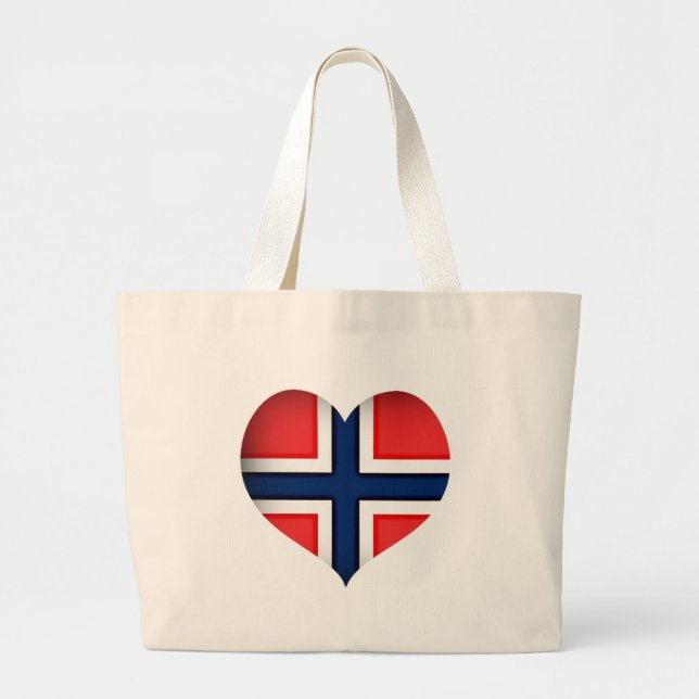 Norge Flagga Heart Jumbo Tygkasse (Framsidan)