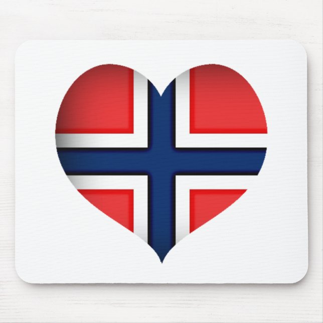 Norge Flagga Heart Musmatta (Framsidan)