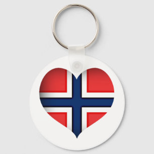 Norge Flagga Heart Nyckelring