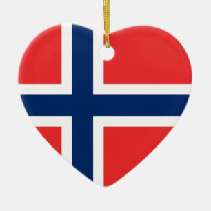 Norge Flagga Heart Ornament