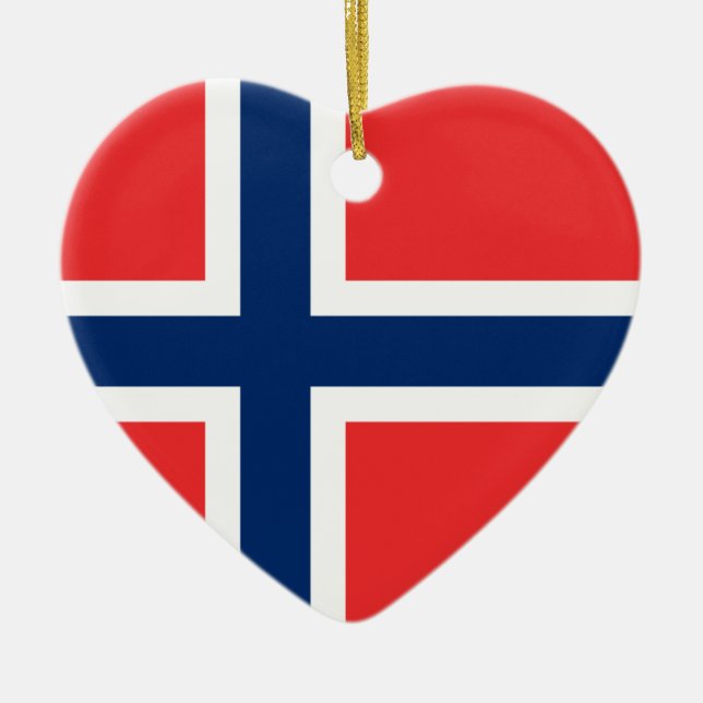 Norge Flagga Heart Ornament (Framsidan)