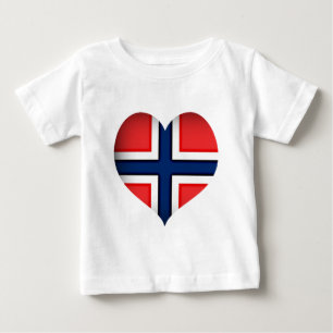 Norge Flagga Heart Tee Shirt