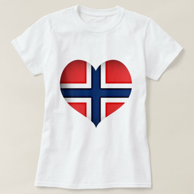 Norge Flagga Heart Tröja (Design framsida)